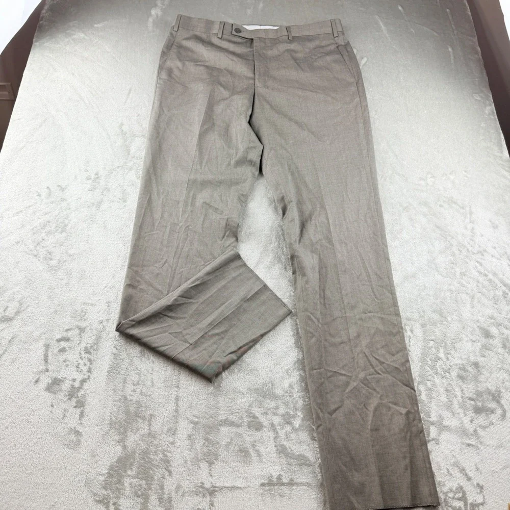 Bloomingdale's Men's 36R Taupe‎ Wool Blend Dress Pants BLS22010PW